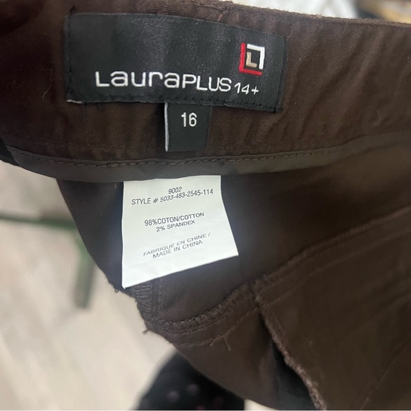 !SOLD! LAURAPLUS Plus Size Brown 3/4 Pants Trimmed Casual Formal 42x32 size 16 - Picture 11 of 12